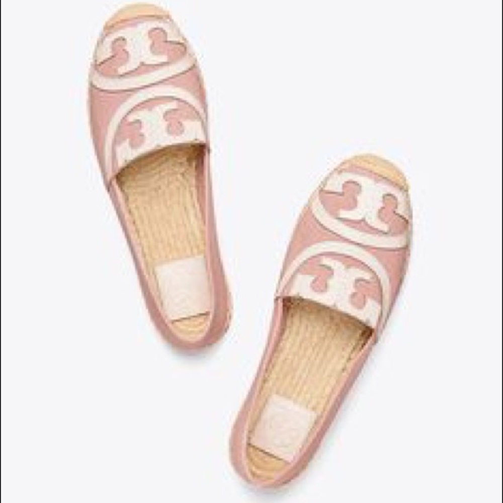 Tory Burch Poppy Logo Espadrille Pink NEW Size 8